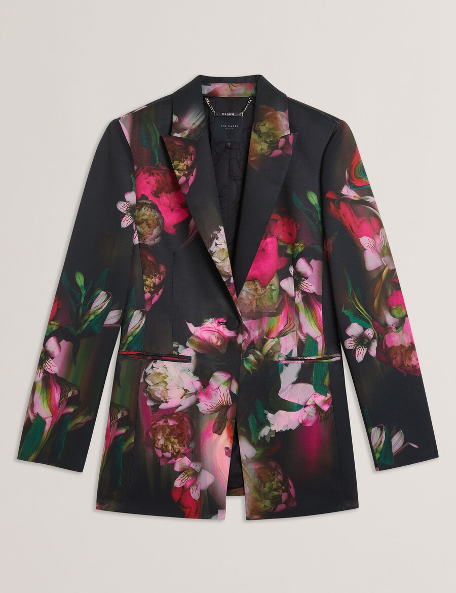 okuni - chaqueta entallada con estampado floral