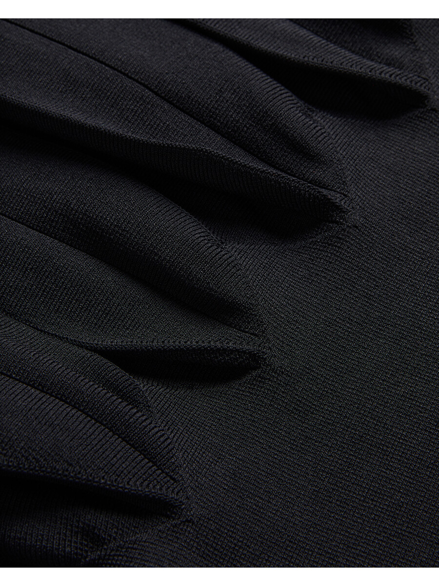 canddy - vestido mini ajustado de punto con dobladillo plisado