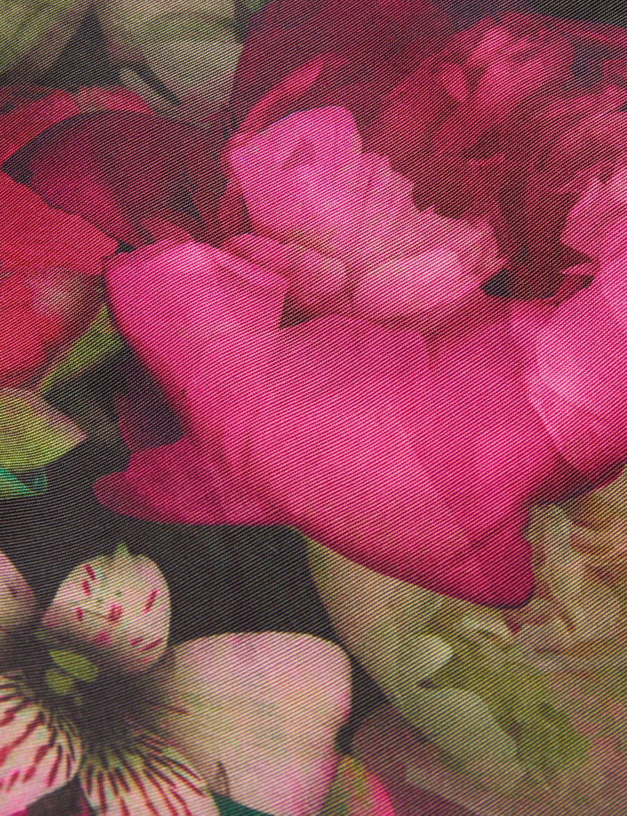 asnes - vestido midi de punto con falda estampada