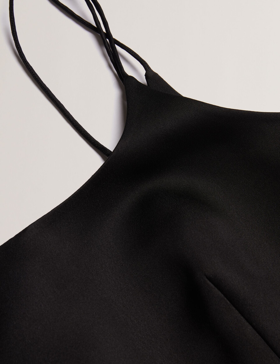 kavala - vestido mini con escote cuadrado y tirantes anudados