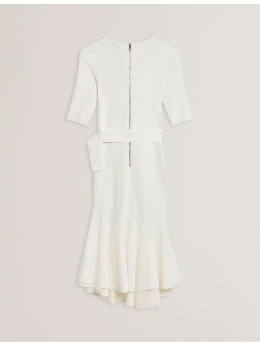 samalee - vestido midi de punto con dobladillo volteado