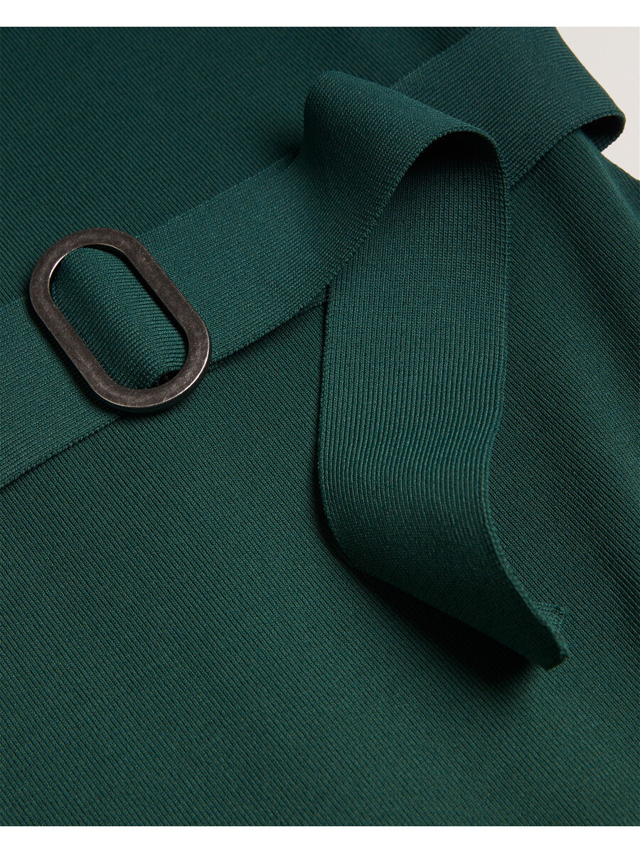 samalee - vestido midi de punto con dobladillo volteado