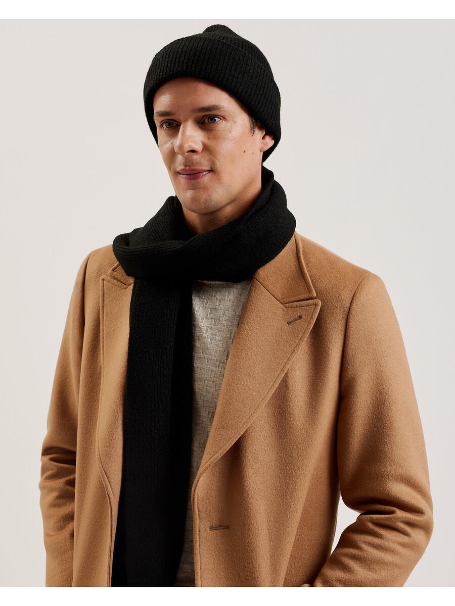 alliies - conjunto de gorro y bufanda de punto de canalé