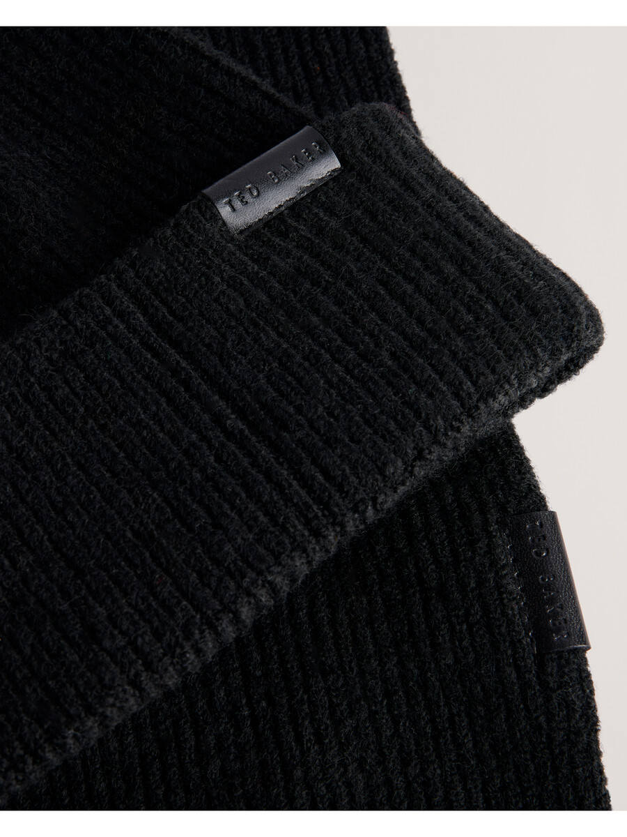 alliies - conjunto de gorro y bufanda de punto de canalé