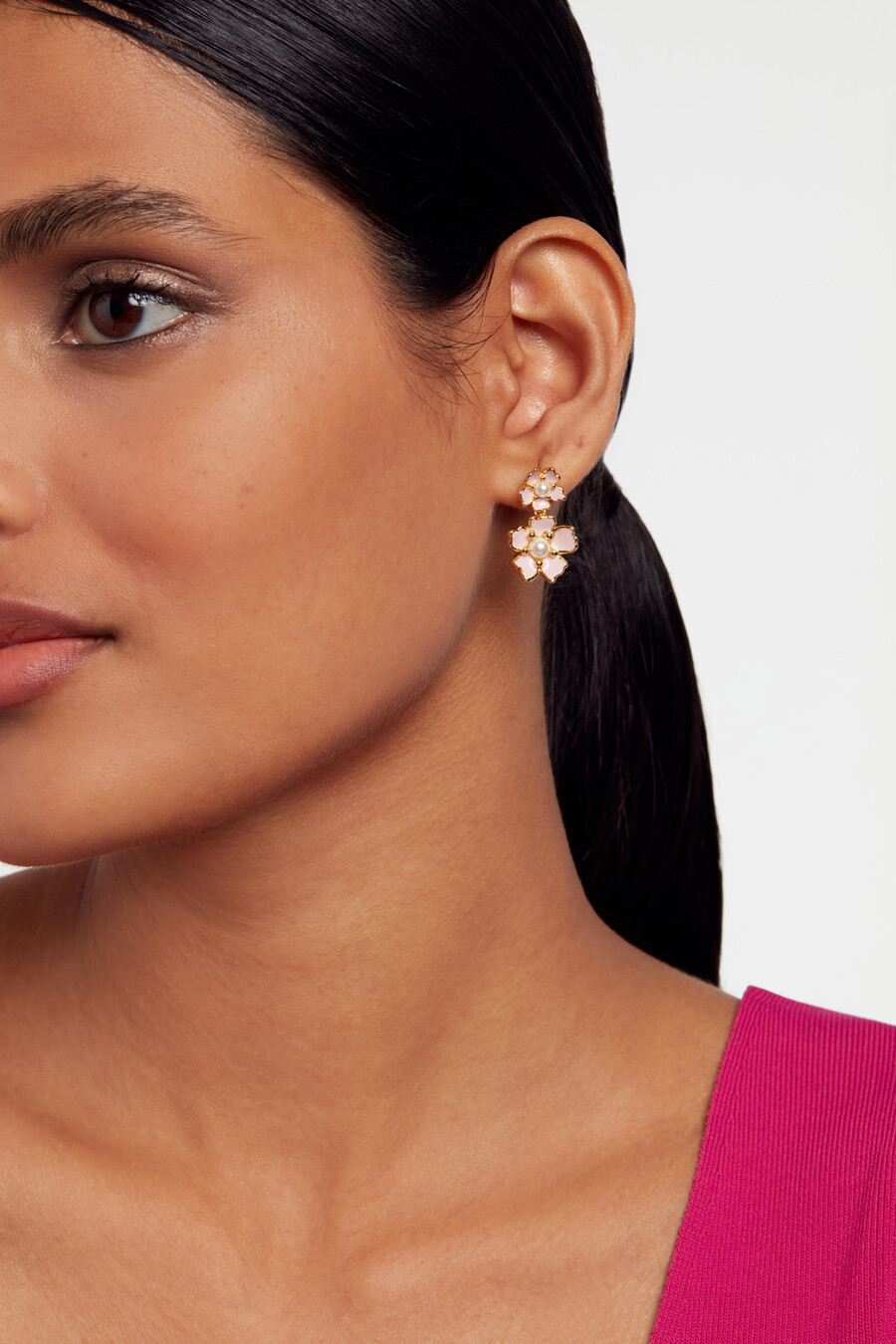 pettina - pendientes colgantes con flores pintadas