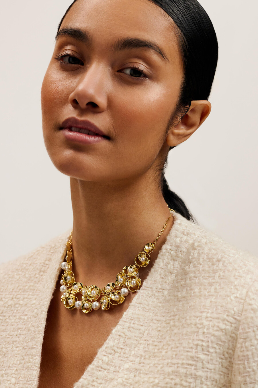 floressa - collar de flores de perla