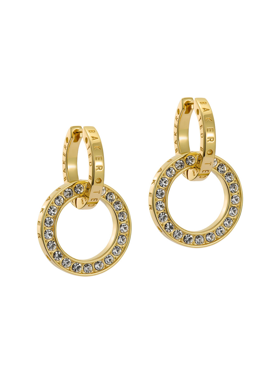 lina - pendientes colgantes de cristal de doble eslabón