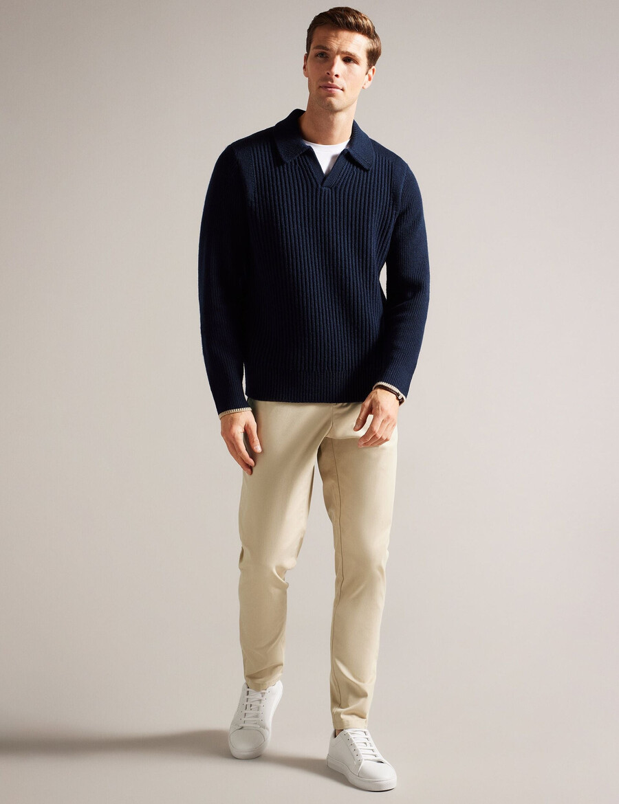 haybrn - pantalón chino texturizado de corte regular