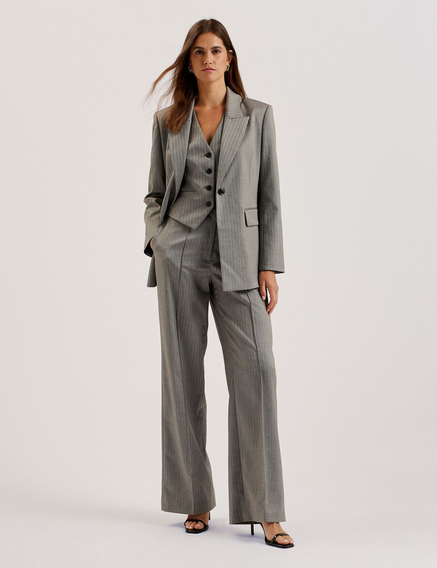 koat - pantalones anchos de sastrería con diseño de espiga