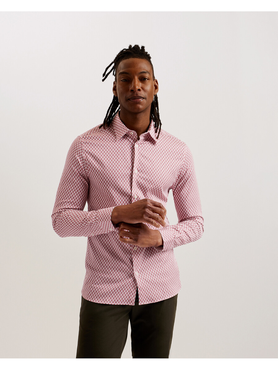 laceby - camisa ajustada de manga larga con estampado geométrico