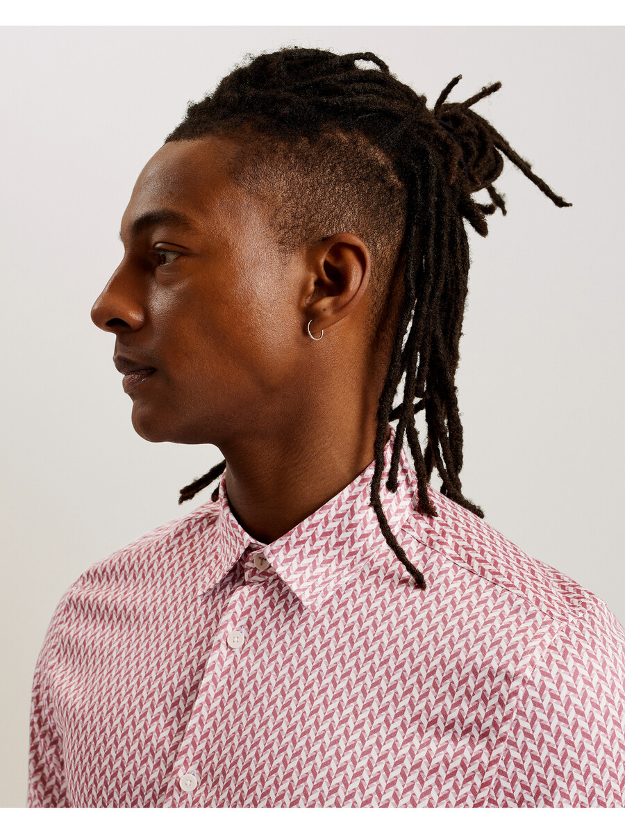 laceby - camisa ajustada de manga larga con estampado geométrico