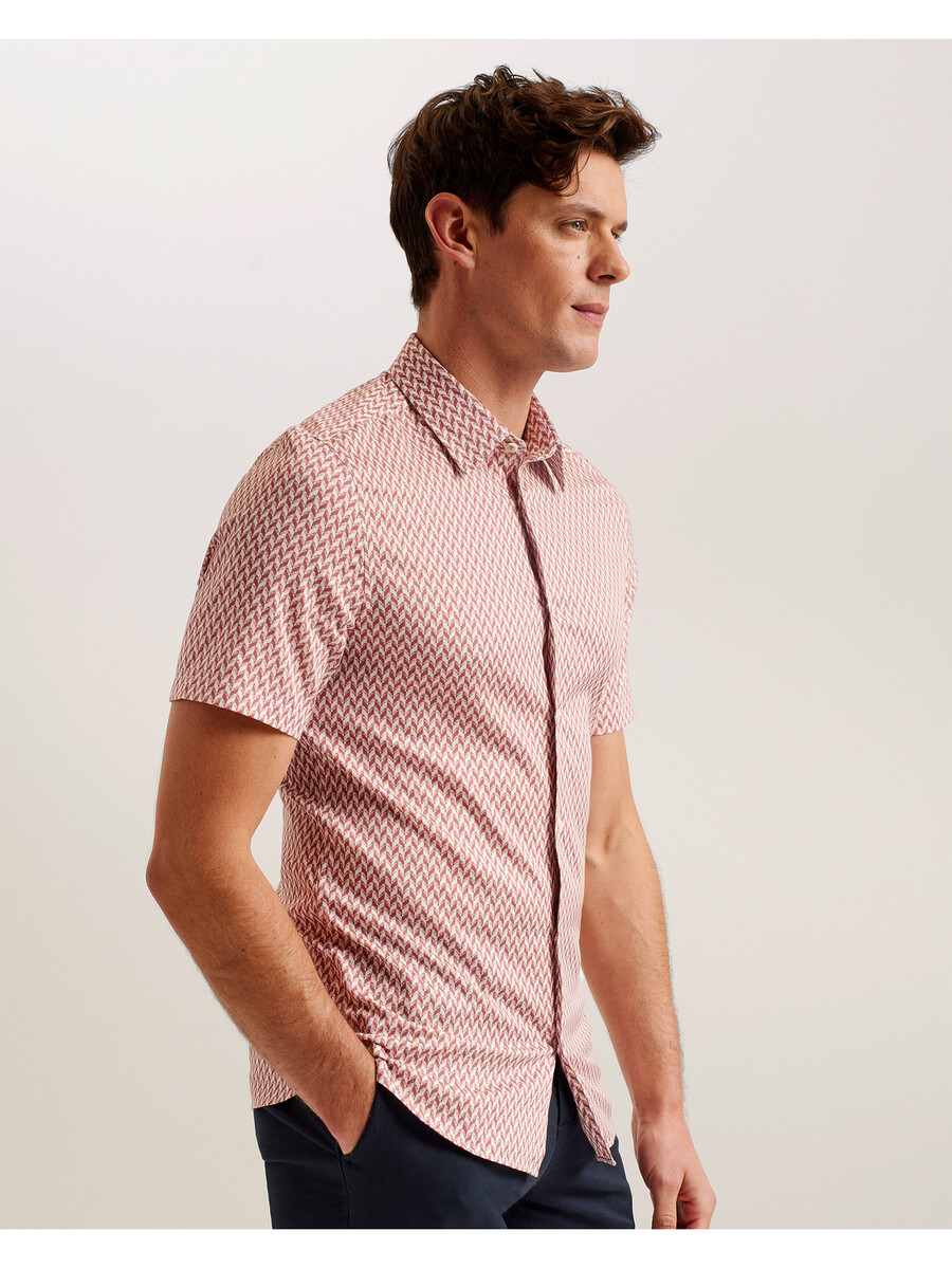 lacesho - camisa de manga corta con estampado geométrico