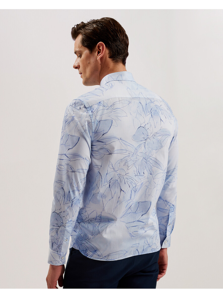 walesby - camisa de algodón con estampado floral esbozado