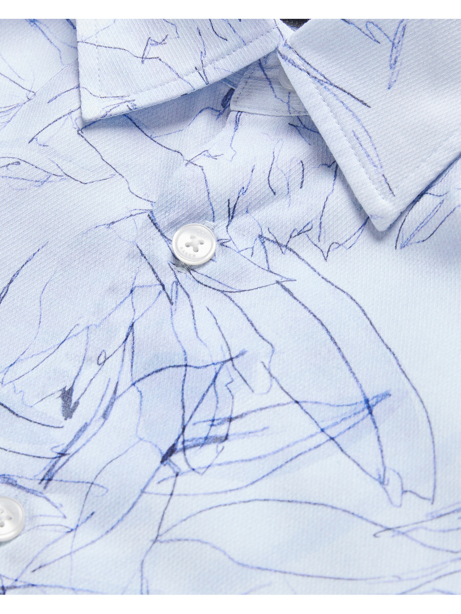 walesby - camisa de algodón con estampado floral esbozado