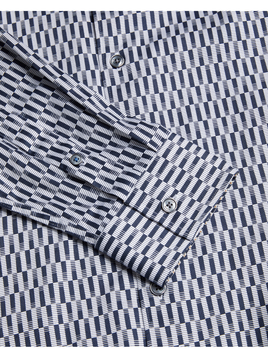 frestin - camisa ajustada de manga larga con estampado geométrico