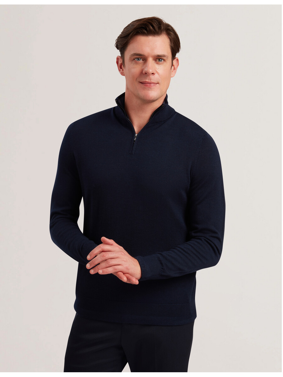 limehas - camiseta de manga larga con media cremallera y núcleo de merino