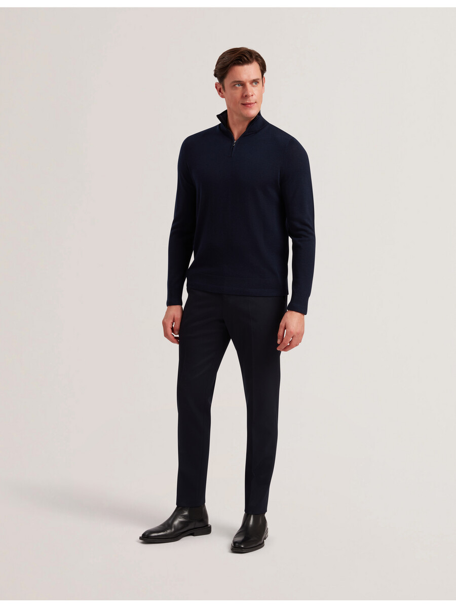 limehas - camiseta de manga larga con media cremallera y núcleo de merino