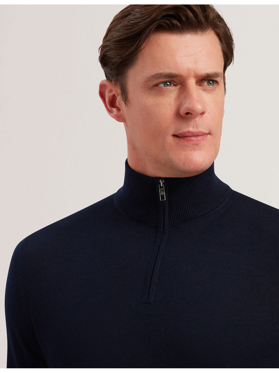 limehas - camiseta de manga larga con media cremallera y núcleo de merino