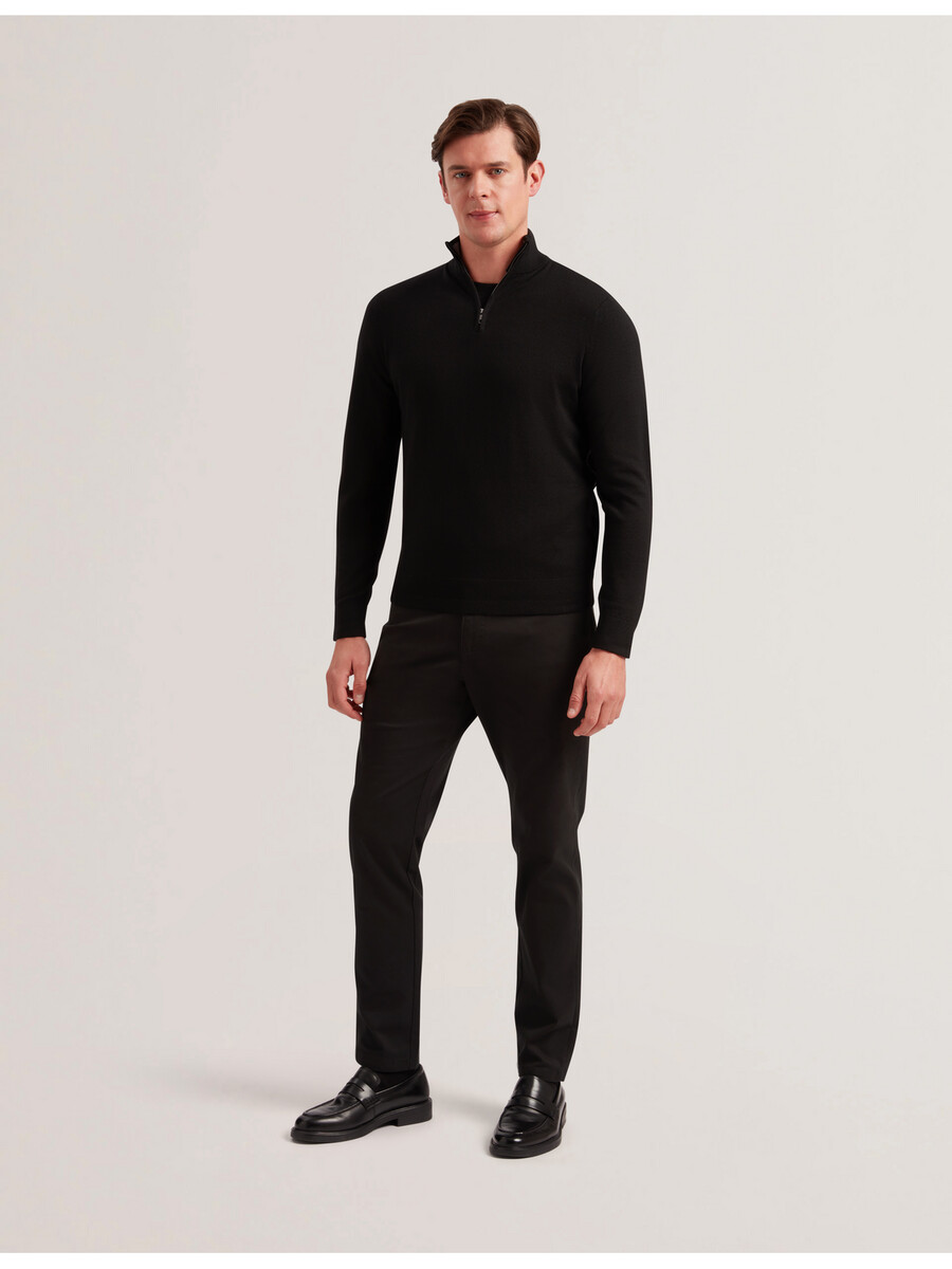 limehas - camiseta de manga larga con media cremallera y núcleo de merino