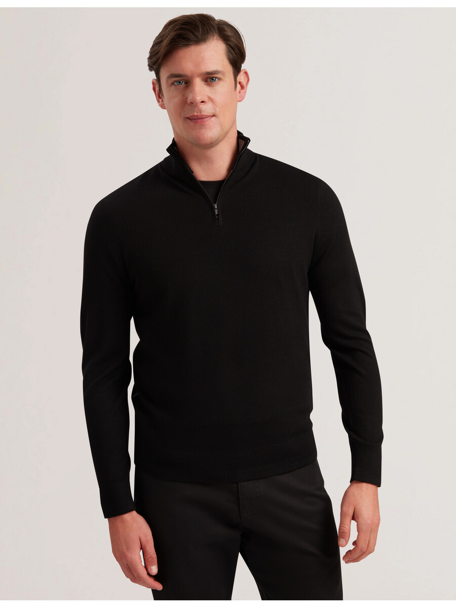 limehas - camiseta de manga larga con media cremallera y núcleo de merino