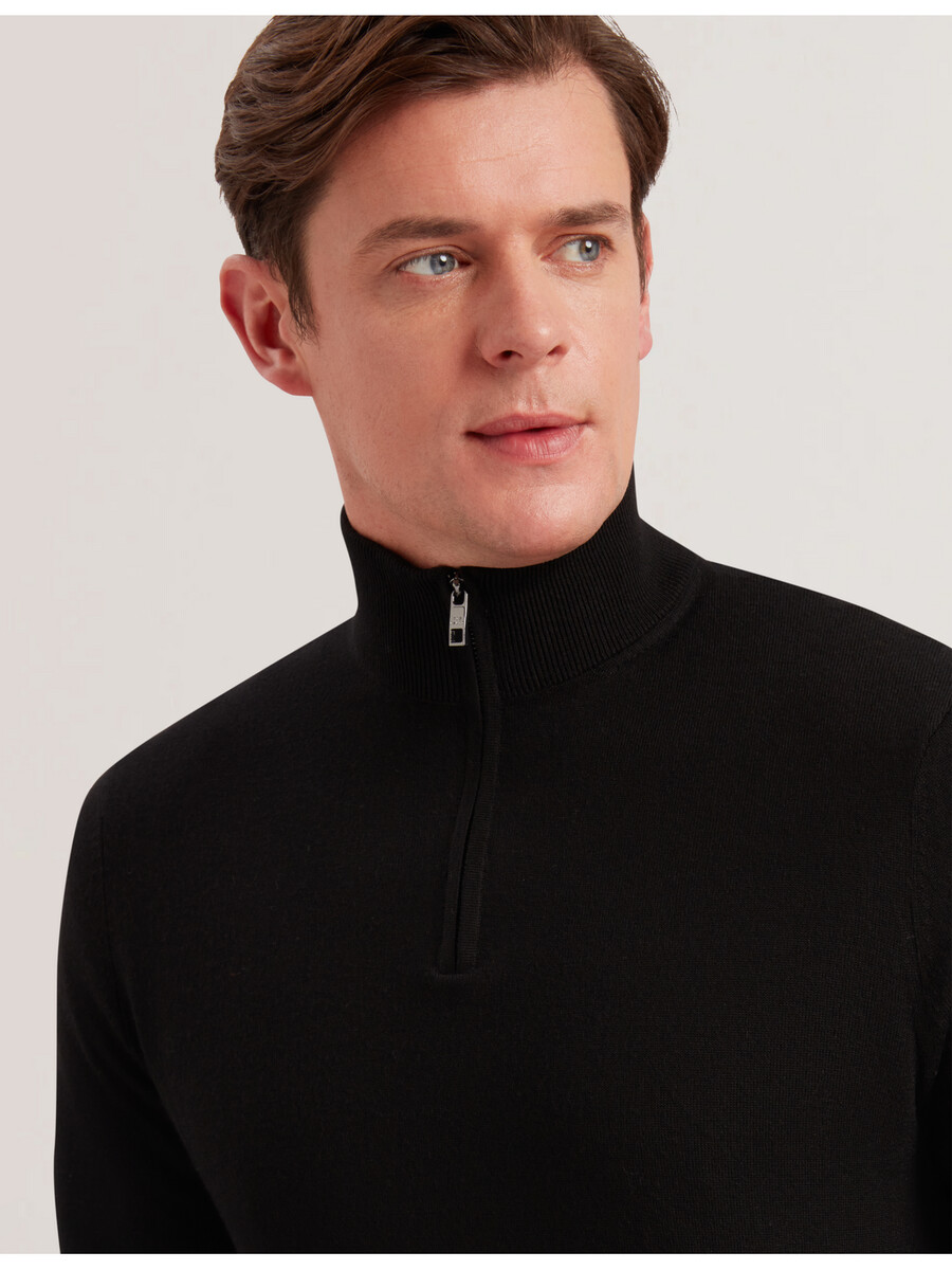 limehas - camiseta de manga larga con media cremallera y núcleo de merino