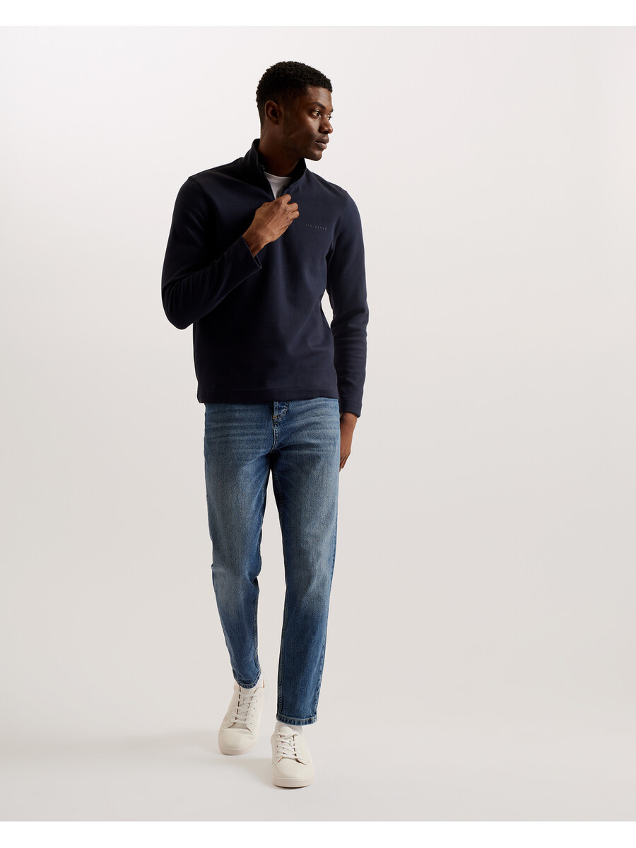 actos - sudadera de mezcla de algodón con media cremallera y marca