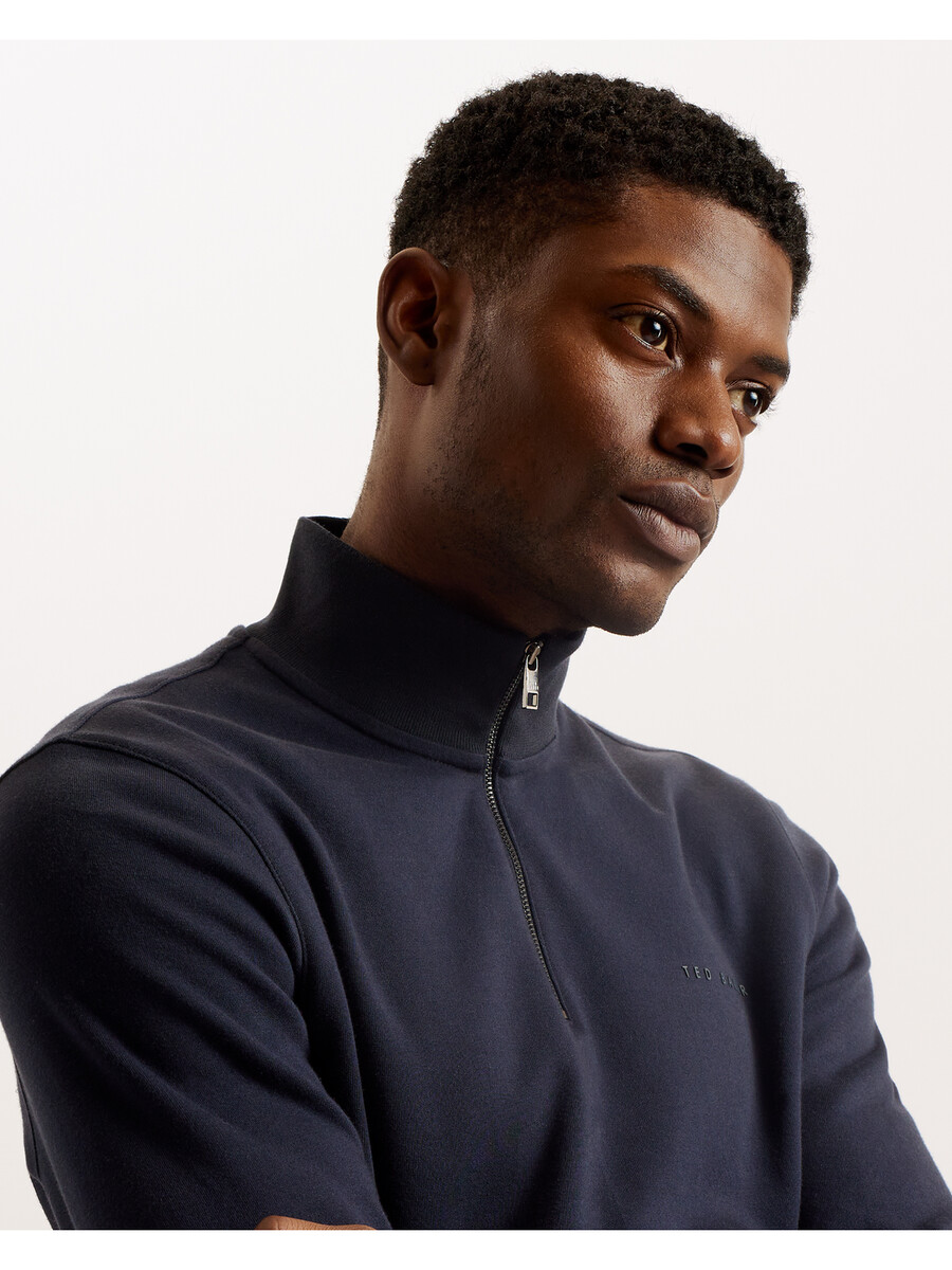 actos - sudadera de mezcla de algodón con media cremallera y marca