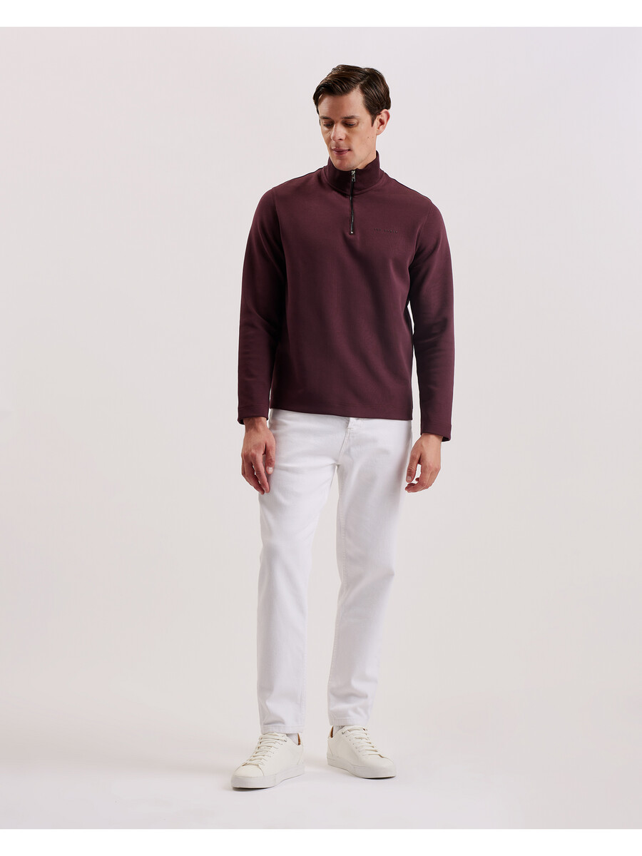 actos - sudadera de mezcla de algodón con media cremallera y marca