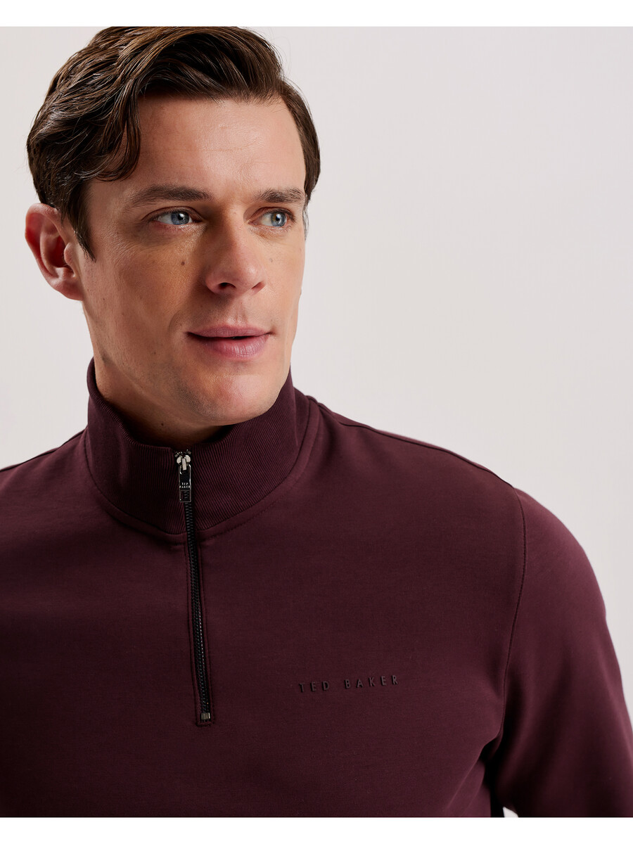 actos - sudadera de mezcla de algodón con media cremallera y marca