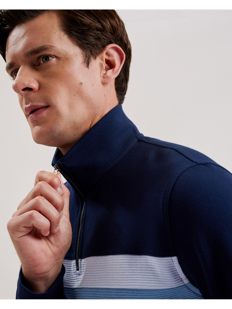 longman - sudadera con media cremallera y rayas ombré