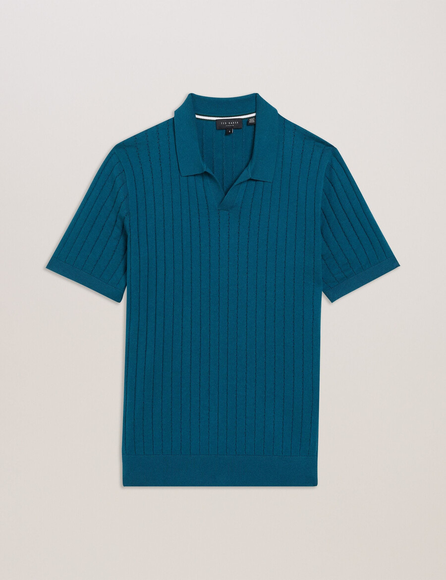 botany - polo de cuello abierto regular de manga corta