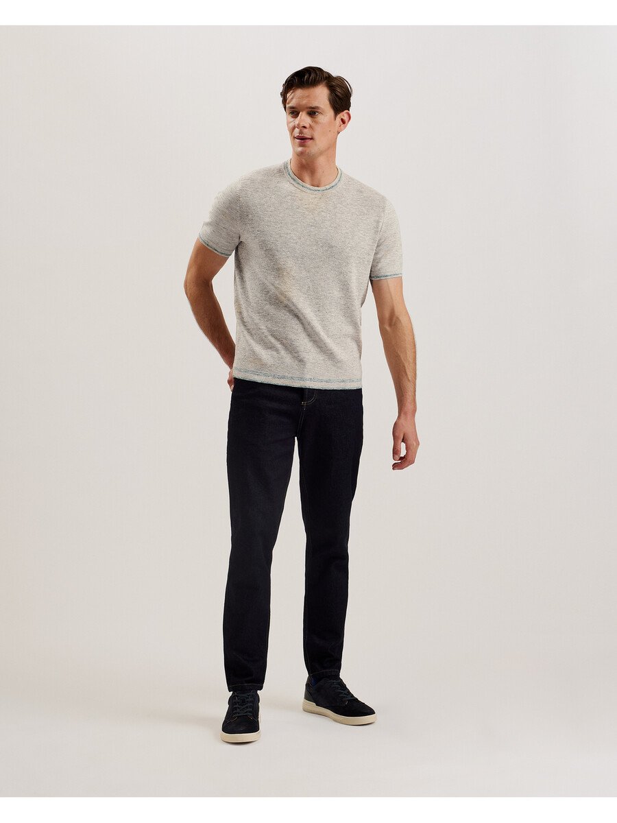 eriks - camiseta de manga corta con textura en la parte delantera