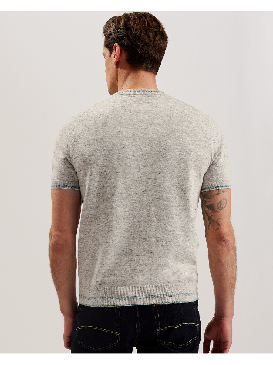 eriks - camiseta de manga corta con textura en la parte delantera