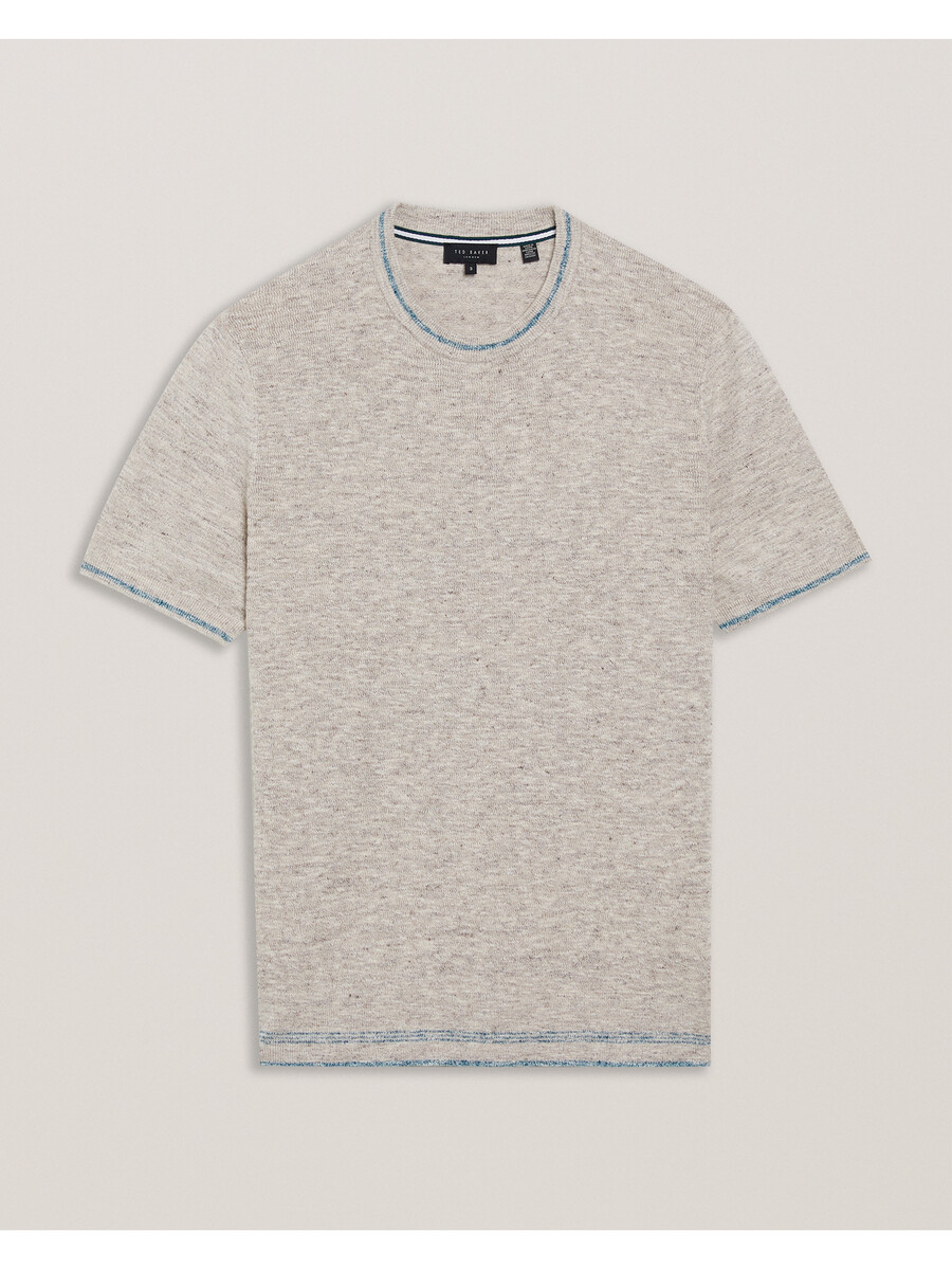 eriks - camiseta de manga corta con textura en la parte delantera