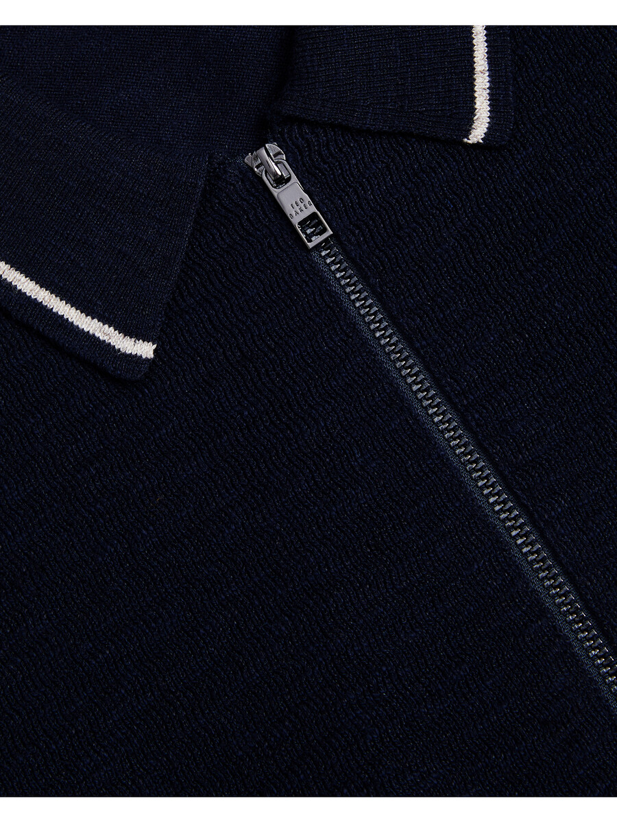 rojor - polo de manga corta con cremallera y textura en el frente