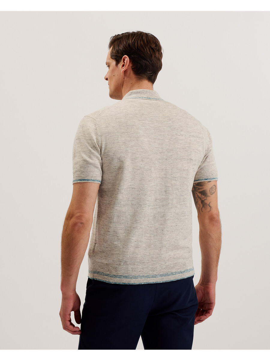 rojor - polo de manga corta con cremallera y textura en el frente