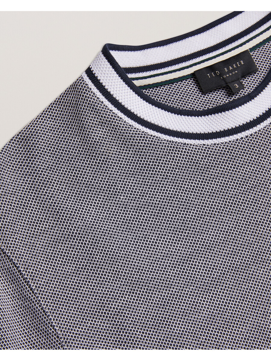 arlon - camiseta de algodón con detalle de rayas texturizadas