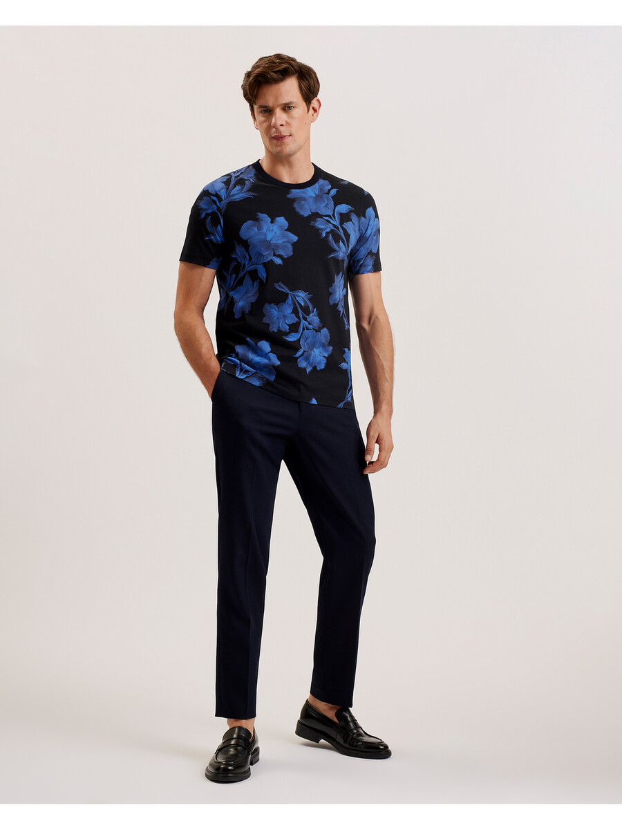 vendis - camiseta de algodón con estampado floral en contraste