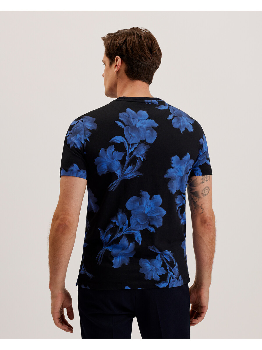 vendis - camiseta de algodón con estampado floral en contraste