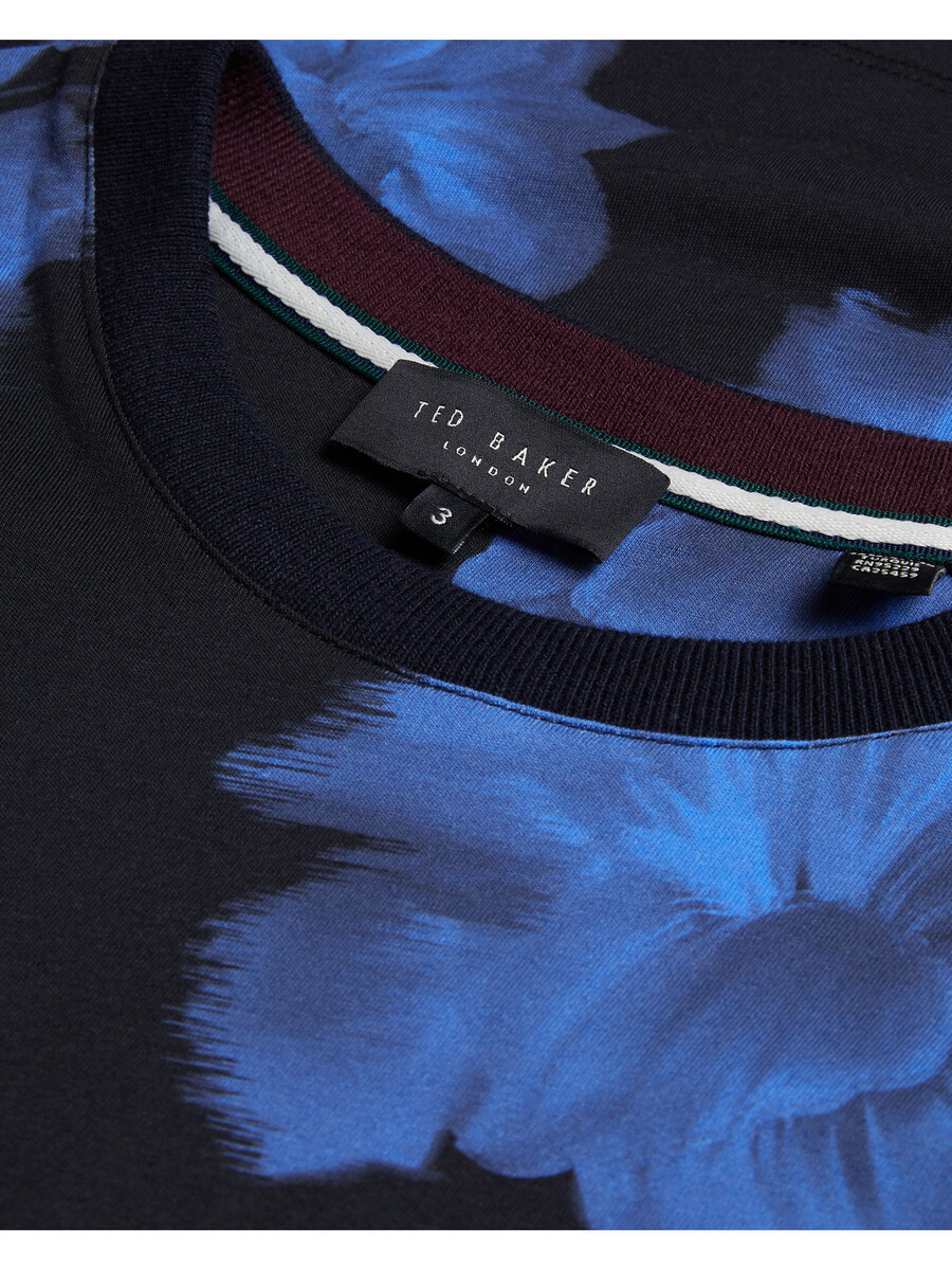 vendis - camiseta de algodón con estampado floral en contraste