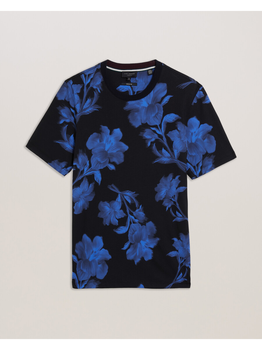 vendis - camiseta de algodón con estampado floral en contraste