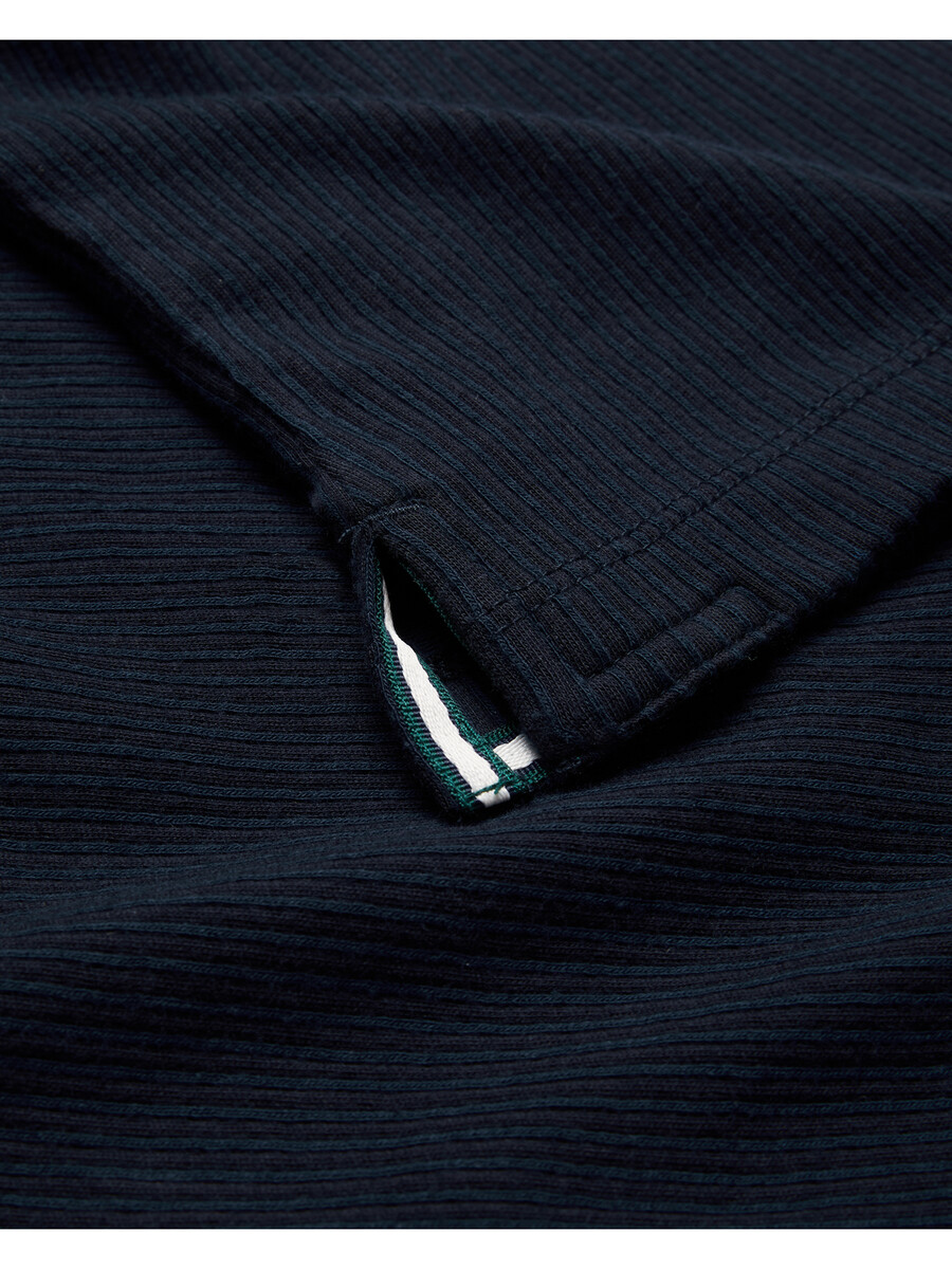 elgrave - polo de algodón acanalado con cuello con cremallera