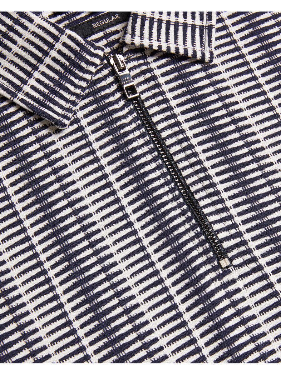 capuzzo - polo de manga larga con cremallera y rayas geométricas