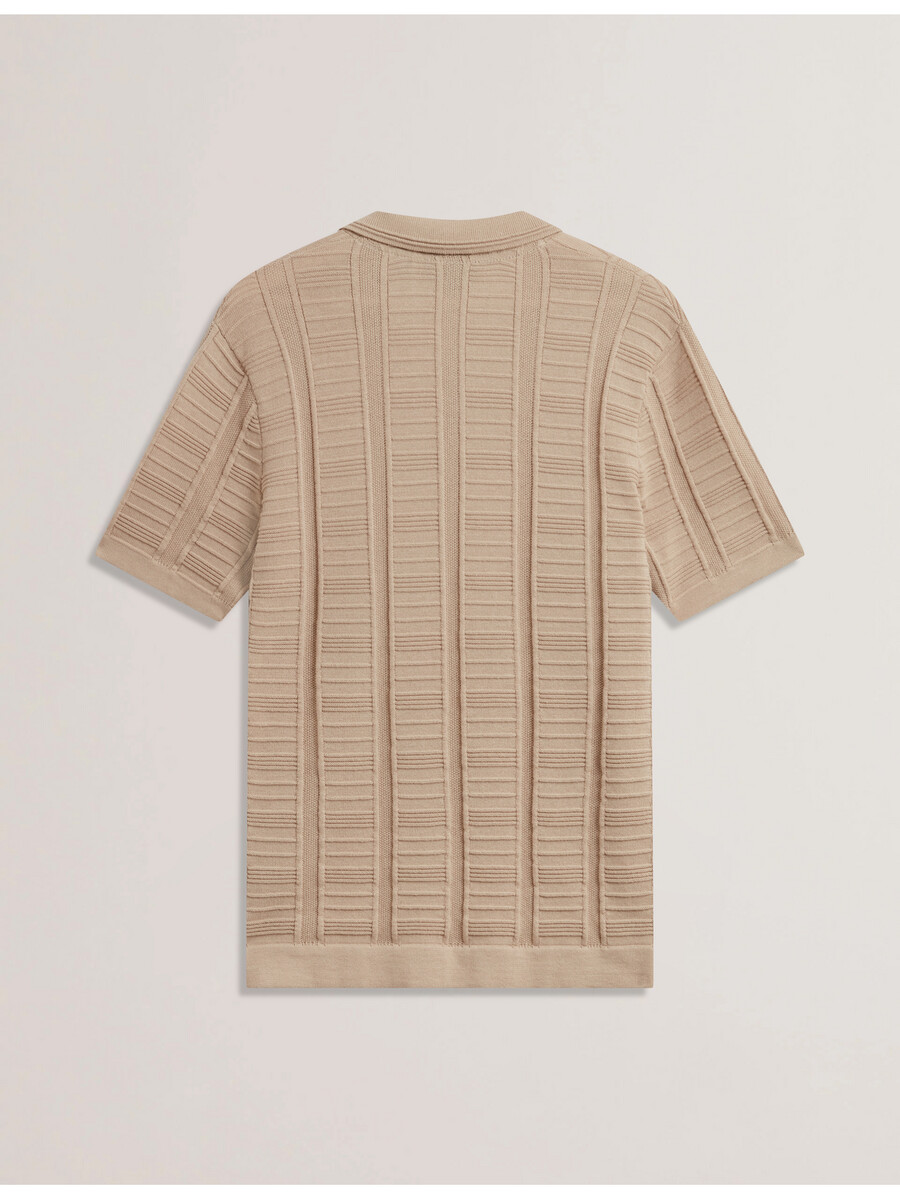 ruzza - polo texturizado de cuello abierto de manga corta