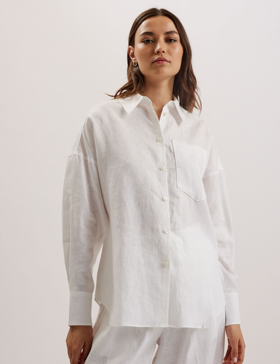 toloca - camisa de lino de gran tamaño