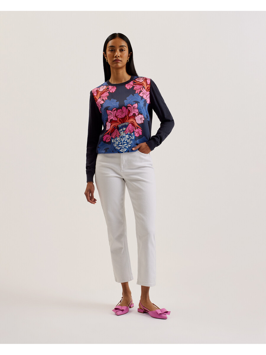 teanha - jersey estampado con frente tejido