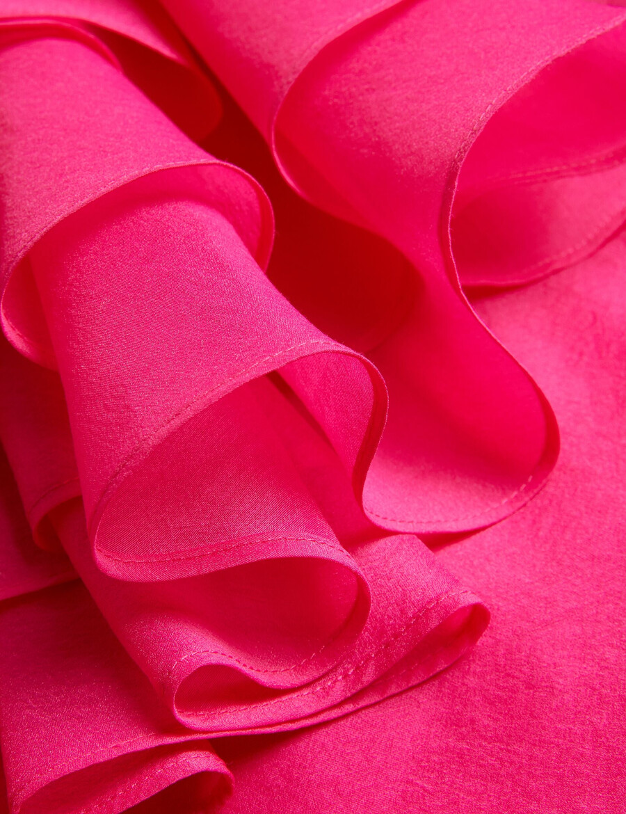 calonda - top de escote en v con ribete de volantes de gran tamaño