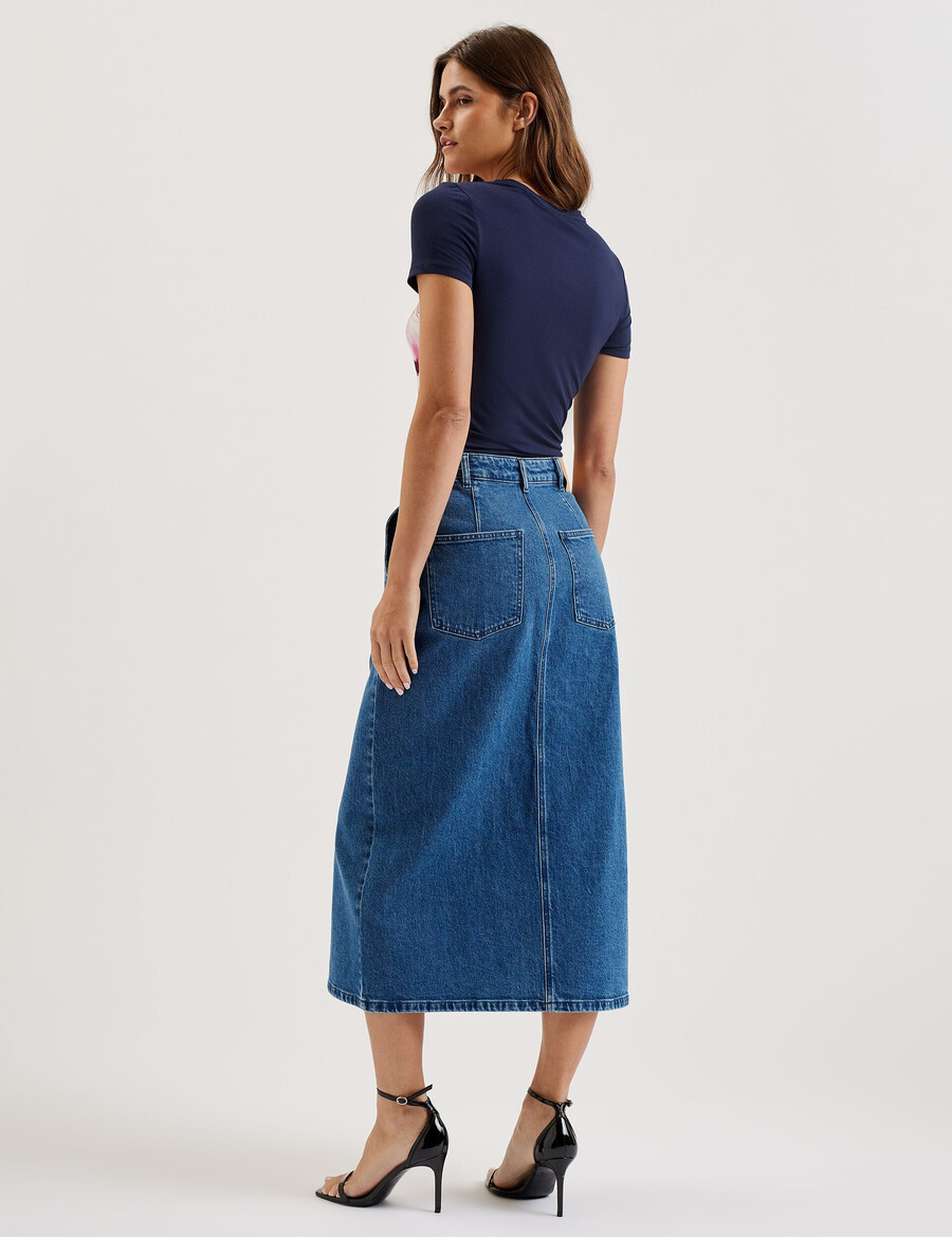 louannn - camiseta ajustada de cuello redondo con estampado de colocación