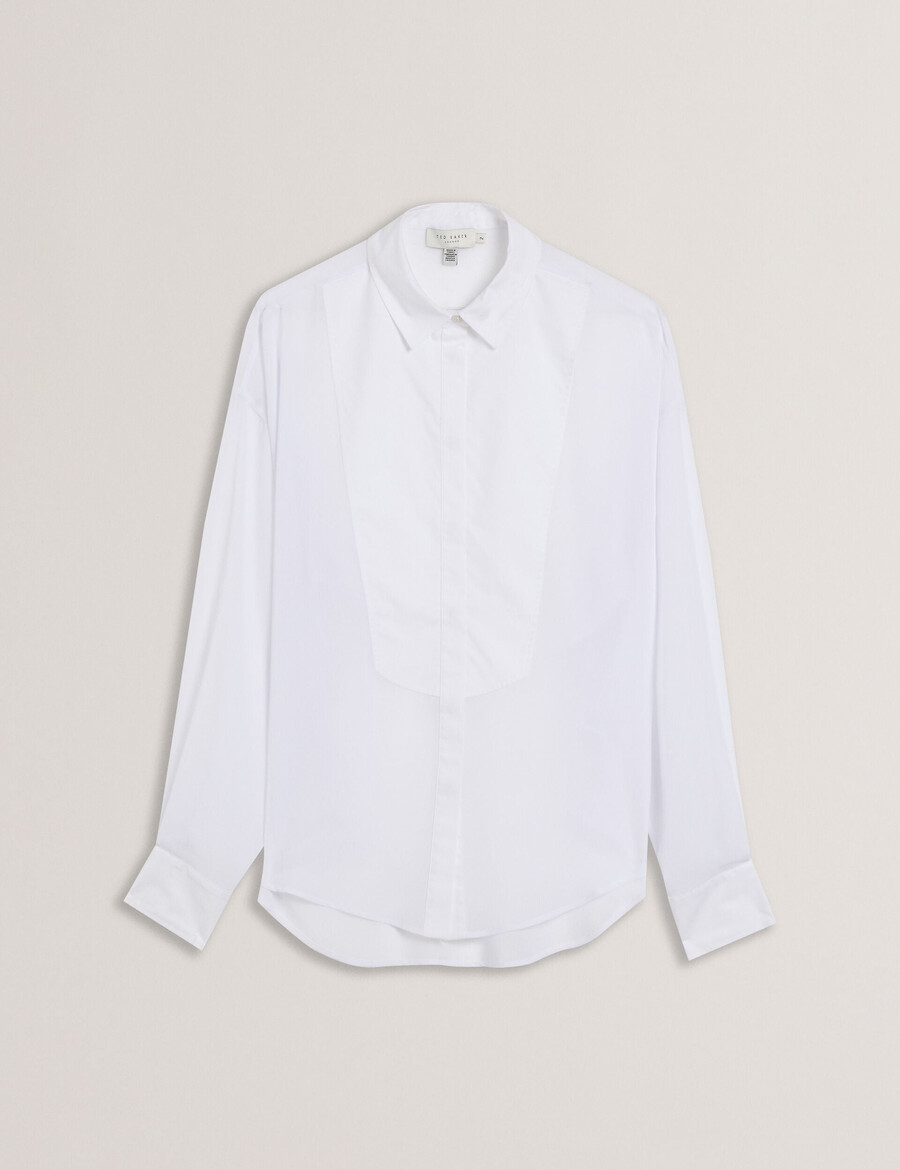 lechosa - blusa transparente de manga larga con pechera