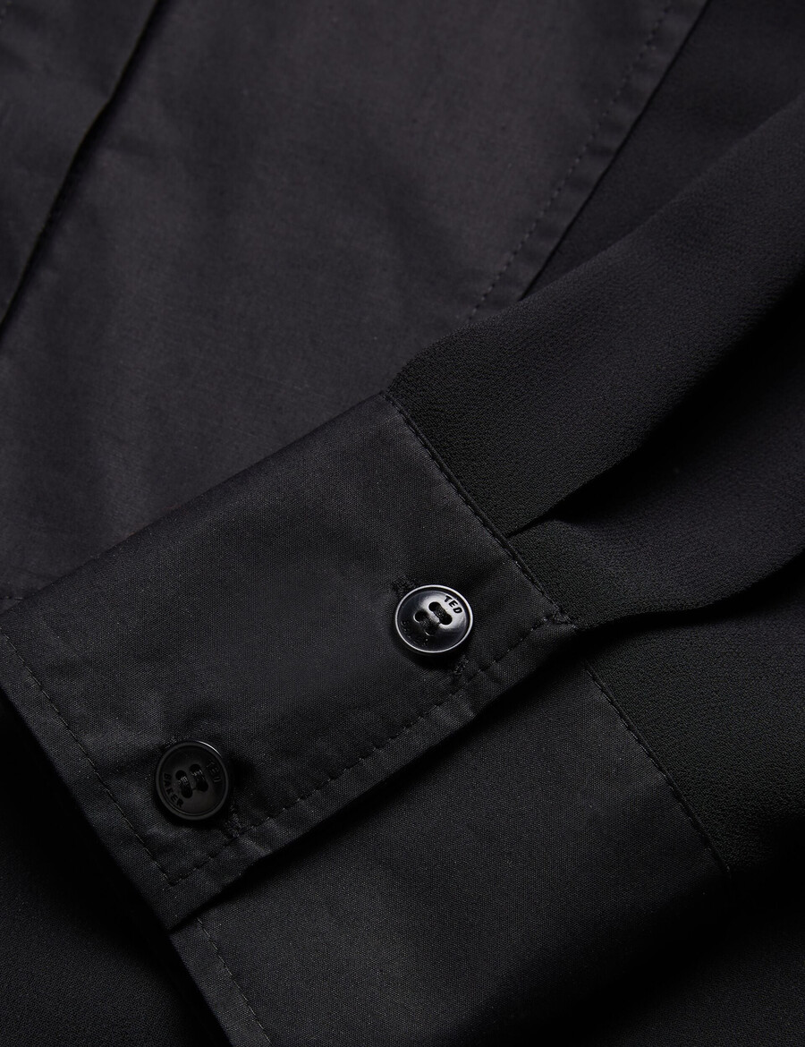 lechosa - blusa transparente de manga larga con pechera